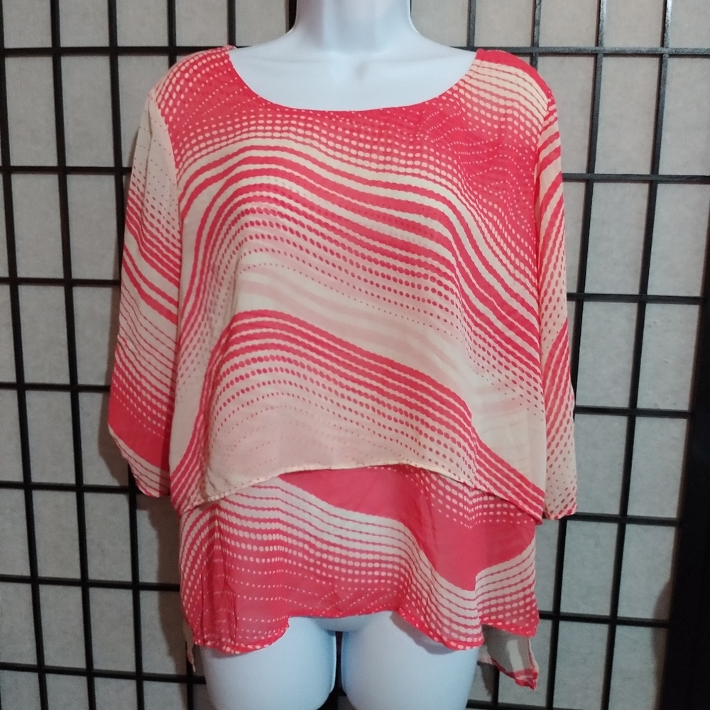 Perception Concept Chiffon High-Low Blouse sz S